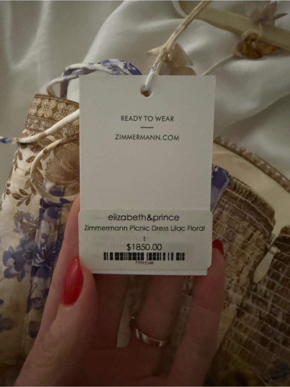 Zimmermann Cream and Lavender Floral Corset Midi Dress SIZE 1 - Picture 6 of 7
